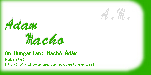 adam macho business card